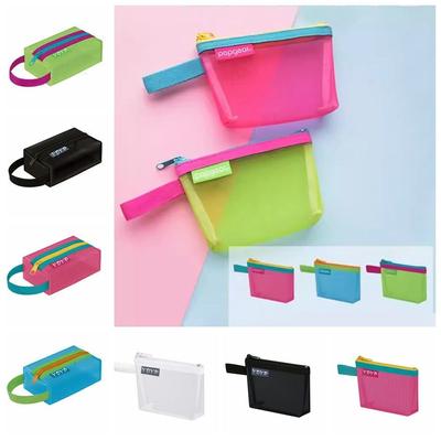 Porte-cartes de crédit ID Sac de rangement en maille Sacs à rouge à lèvres Pochette zippée Petit porte-monnaie Pochette transparente Organisateur de voyage