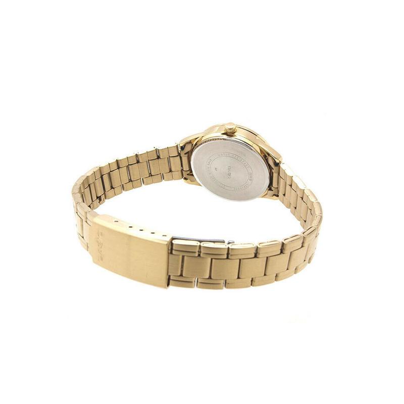 Casio Fashionable Steel Strap Waterproof Quartz Movement Stainless Steel Strap Japanese and Korean Watch Women's Watch White Dial LTP-V005G-7B
