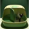 Large Corridor Cat Litter Box Spacious Toilet Anti-Splash Tray Fully Enclosed with Lift Cover Odor-Removing Sand Pedal Design