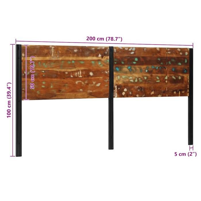 VidaXL Tête de lit 200 cm bois massif récupéré et fer, tête de lit à panneau, tête de lit double, tête de lit pour lit 4017559