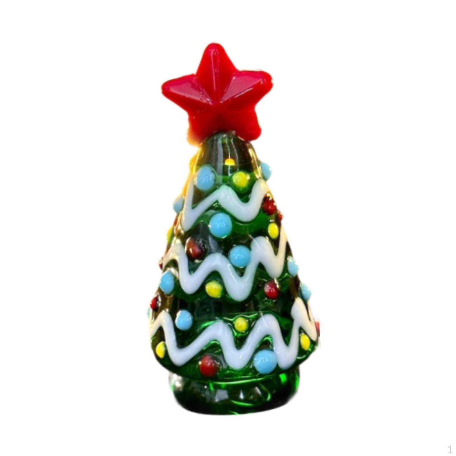 

Мини-статуэтка рождественской елки, скульптура из смолы, художественные поделки, декоративное украшение, настольный орнамент на Рождество B