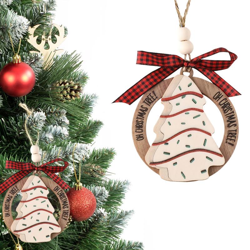 

1PC Christmas Tree Hanging Christmas Decoration Wooden Christmas Tree Hanging Ornaments