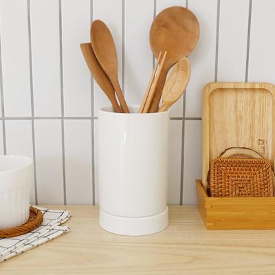 Bloom At Home 1-piece Cutlery Container Set, Pure Modern White, 1 Set, Korean Popular Tableware