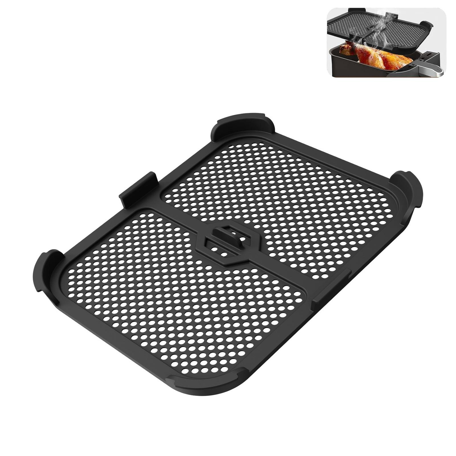 

Новая силиконовая защитная крышка для фритюрницы 2-в-1 для 400 45 DZ40, многоразовый термостойкий щиток от брызг жира, пищевой - Масляная сетка, аксессуары чёрный