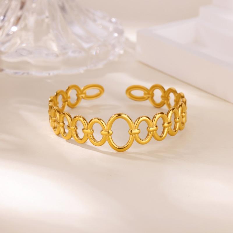Geometric Simple Circle Cold Wind Bracelet Stainless Steel K Gold Plated Stainless Steel Bracelet Does Not Fade