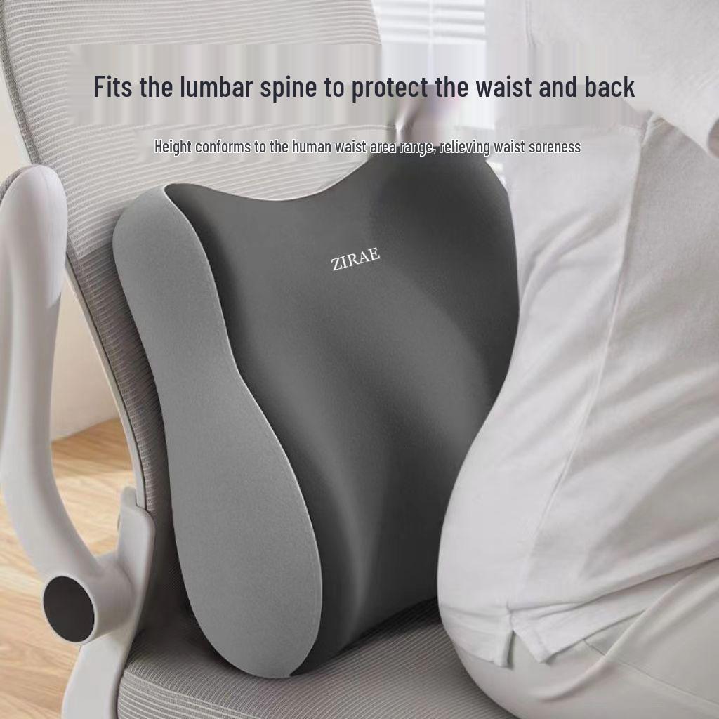 Memory Foam Lumbar Support Pillow for Office Chair: Ergonomic Cushion for Long Sitting and Back/Waist Protection