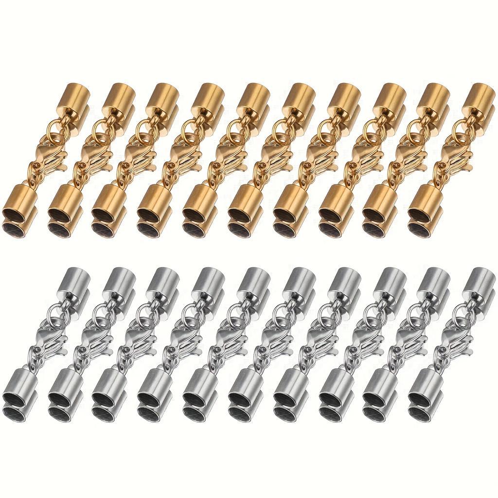 70 Pièces/Lot 3 4 5 6 8 9 10mm Fermoirs Mousquetons Crochets Embouts à Sertir Connecteurs Pour Fournitures d'Apprêts de Fabrication de Bijoux