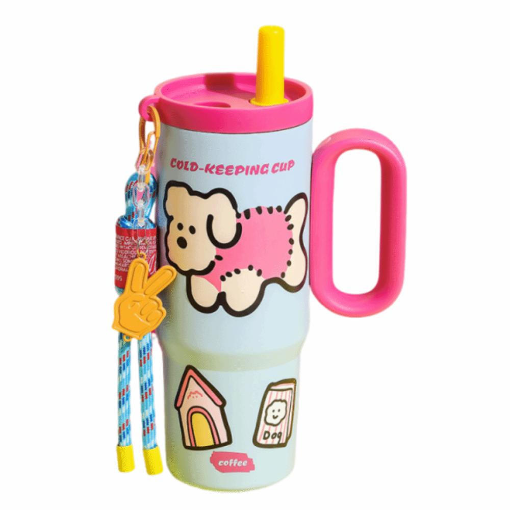 720ml Thermal Water Bottle Leak Proof Drinking Straw Cup Milk Tea Cup Outdoor Insulated Mug  Sports