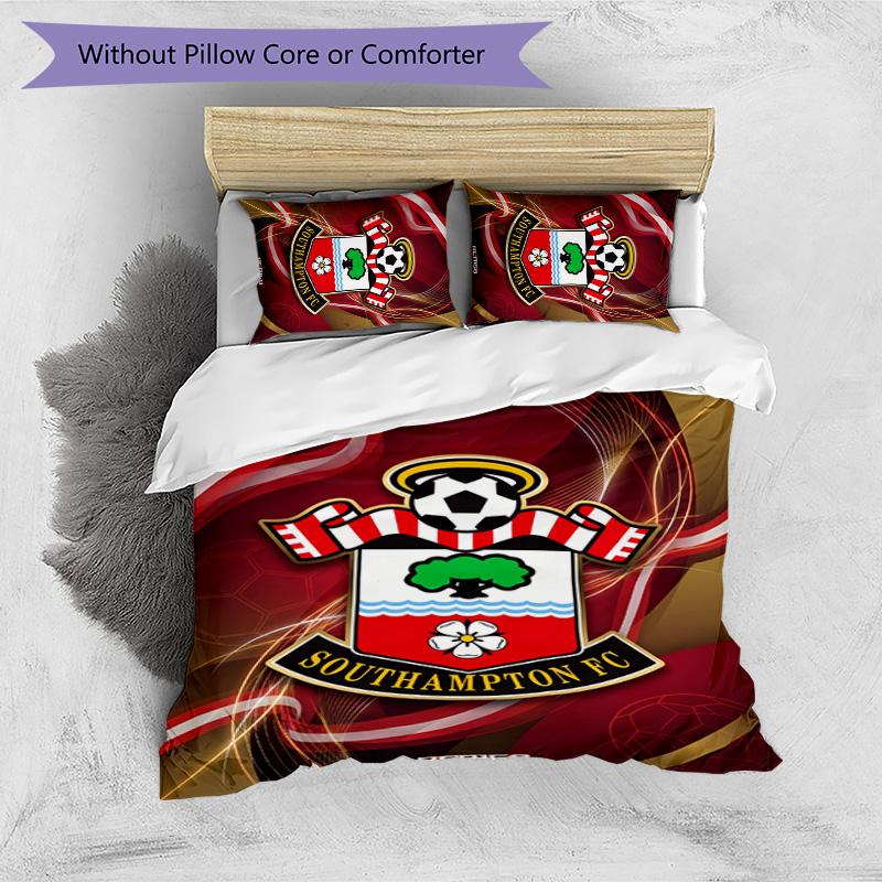 Southampton Football Printed 3 Pieces Bedding Set, Comfortable Skin Friendly Bedroom Duvet Cover Set