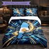 Argentina Football Pattern 3 Pieces Bedding Set Soft Microfiber Duvet Cover with Pillow Cases for Bedroom