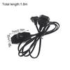 1Pc Black European LED Switching Power Cord Socket 2-pin Flat EU Plug Male To Female Silent LED Dimmer Switch Power Cord