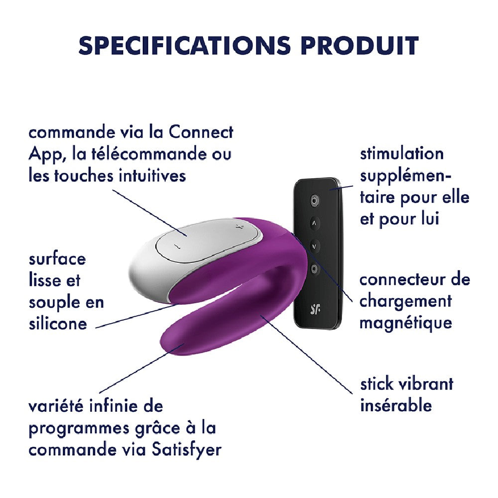 Sextoy De Couple Vibrant Usb Connecté Double Fun Violet Cc5972560201