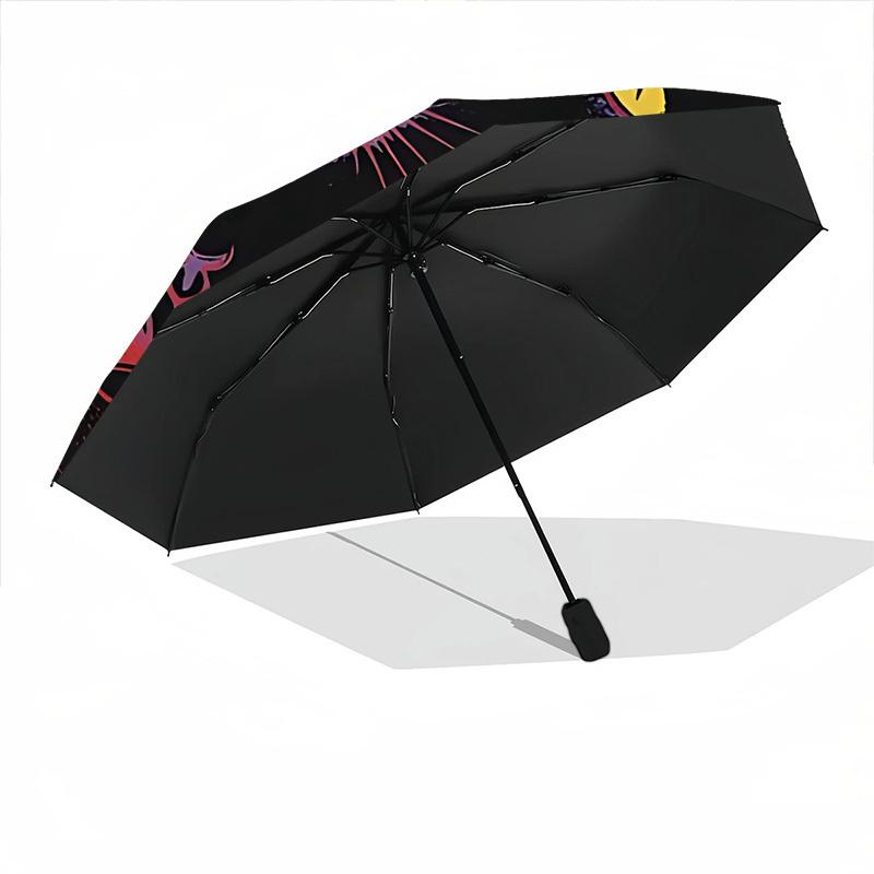 1pc Feline Flames Automatic Umbrella High Quality Canopy, Portable Folding Umbrella with, Ideal Gift for - Travel, Everyday, Formal Events, Stylish Ac