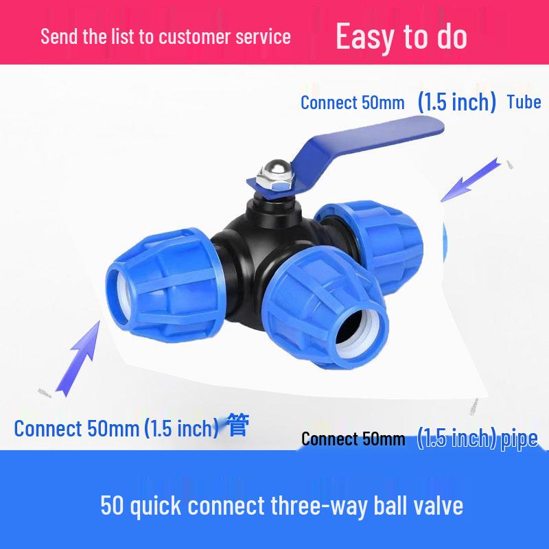 Robinet sferic cu conector rapid tip union pentru țeavă PE, Robinet T, Robinet cu fuziune fără căldură, Fitinguri cu conectare rapidă pentru reparații de urgență.