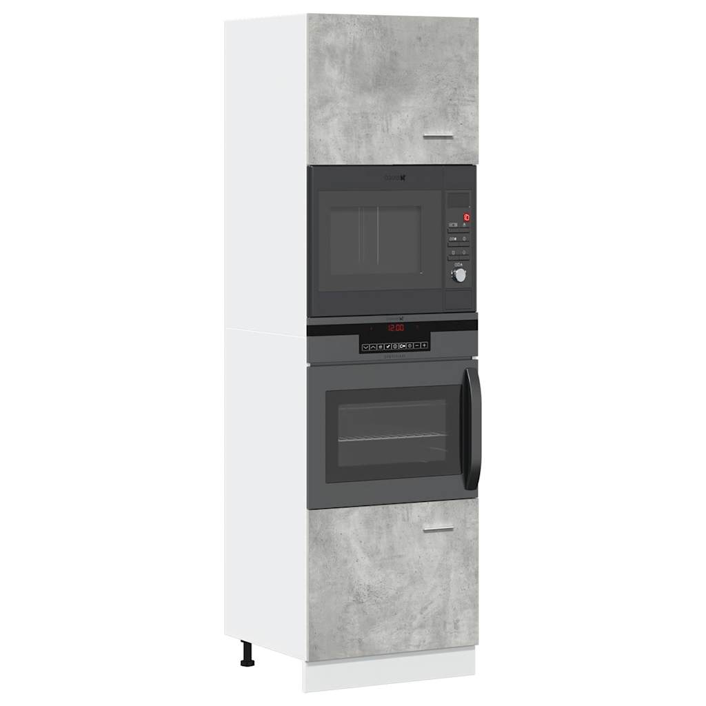 Microwave Built in Cabinet Lyon Concrete Grey 60 x 57 x 207 cm Particleboard
