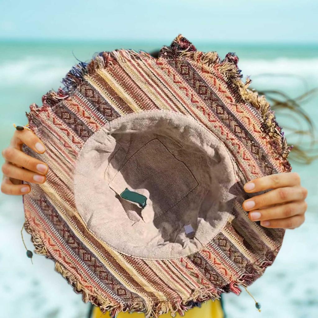 Colorful Hemp Hat With Hidden Pocket