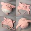 Soft Baby Cap with Straps Baby Hat Creative Gift Pig Cap