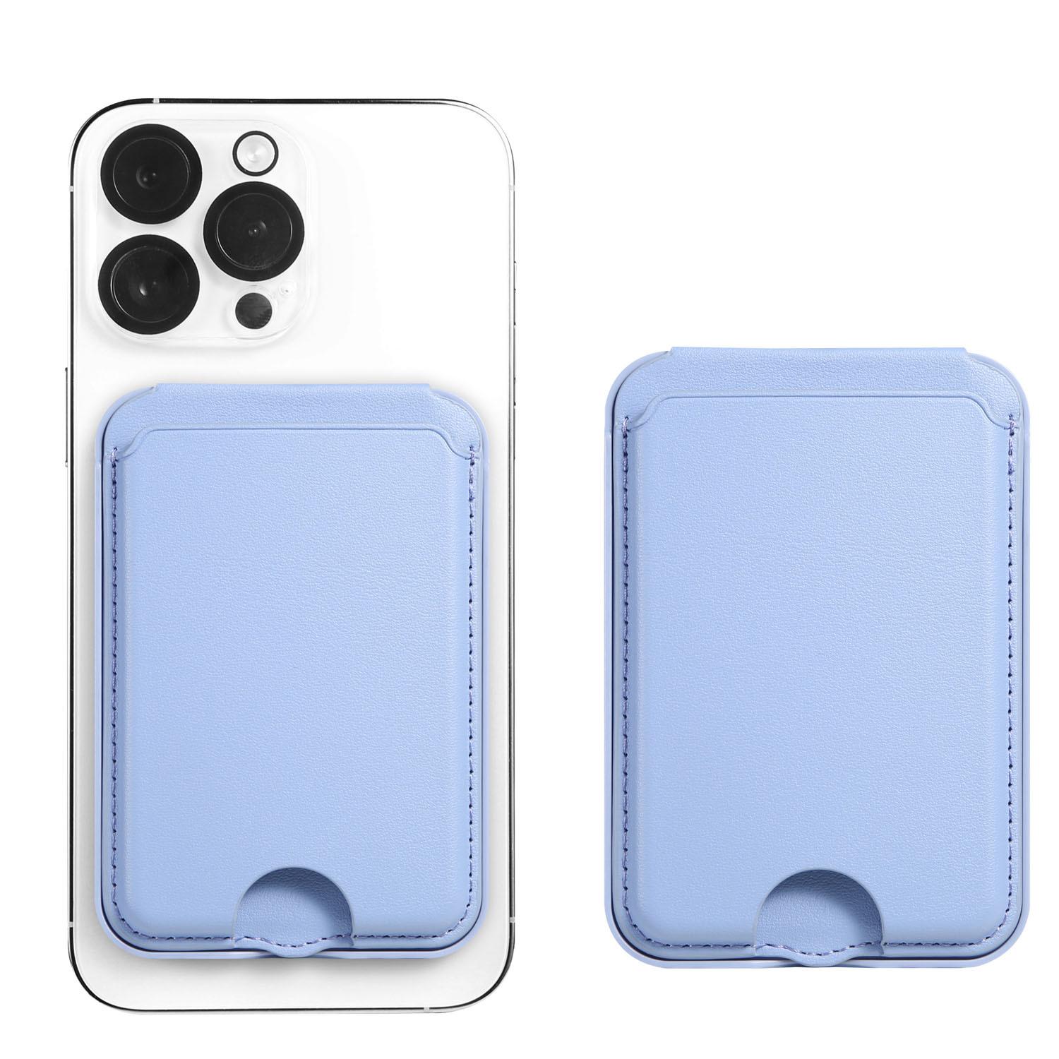 

Suitable for Magsafe leather wallet, leather card sleeve, card bag, iPhone holder, magnetic card bag світло-синій колір