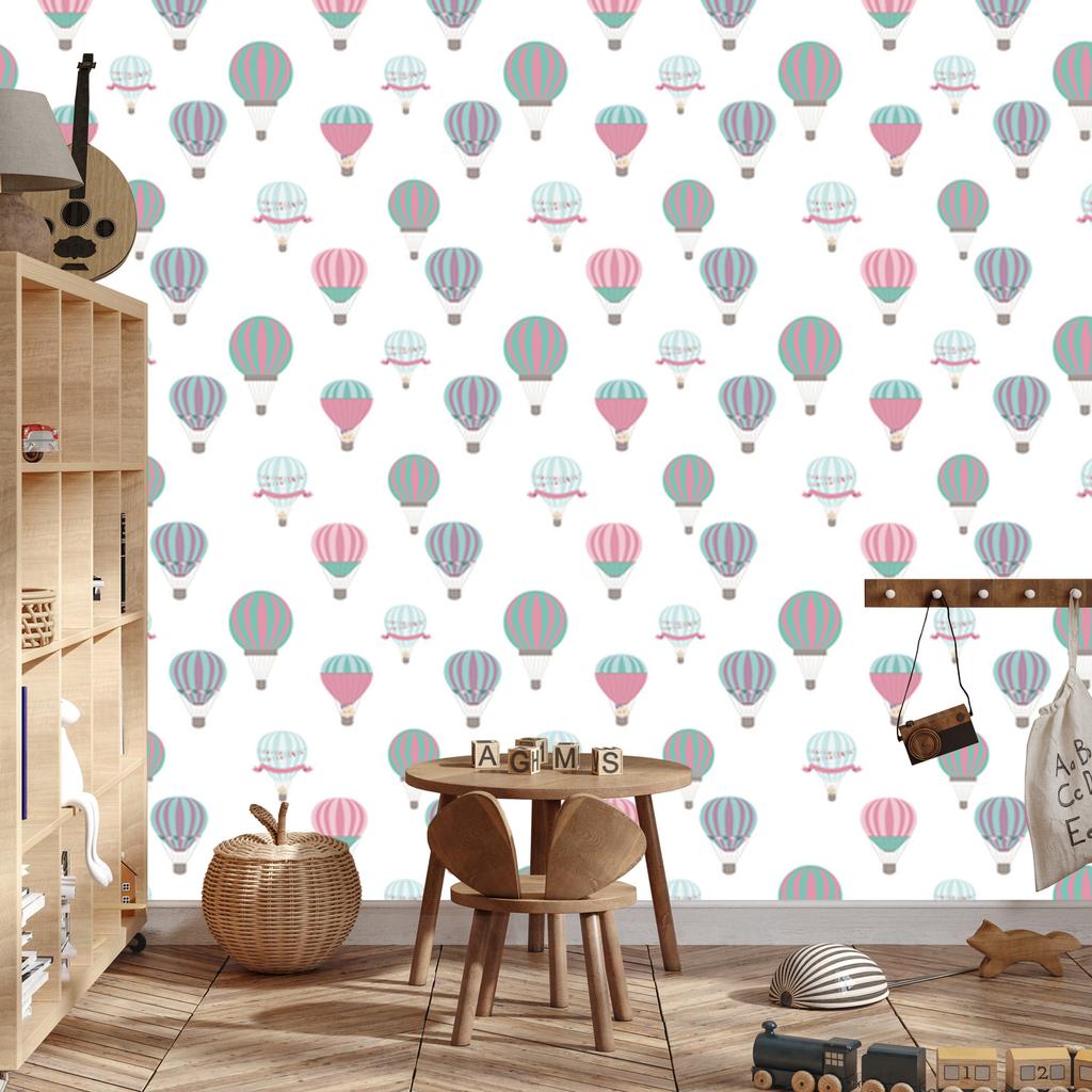 Wallpaper Colorful Vehicles Balloons for Living Room and Bedroom 50x1000