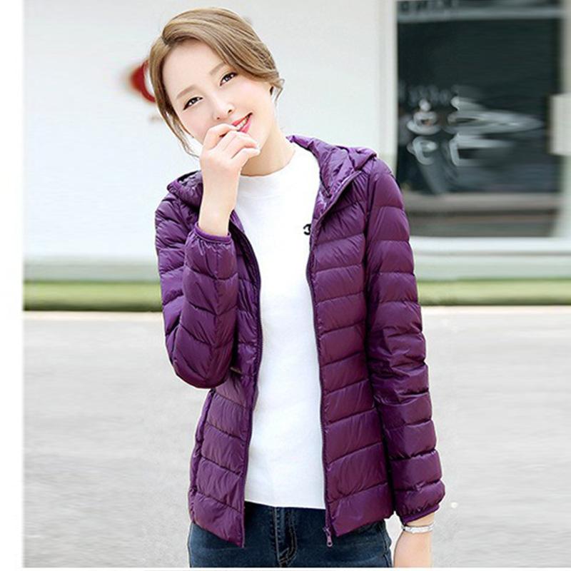 2024 autumn and winter new breathable and light hooded down jacket women's short four-season fashion slim jacket