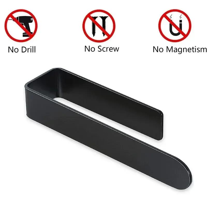 Bathroom Shelf No Hole Towel Rack Simple Stainless Steel Towel Bar Self-stick Fixed Kitchen Towel Rack Space Saving Towel Rack