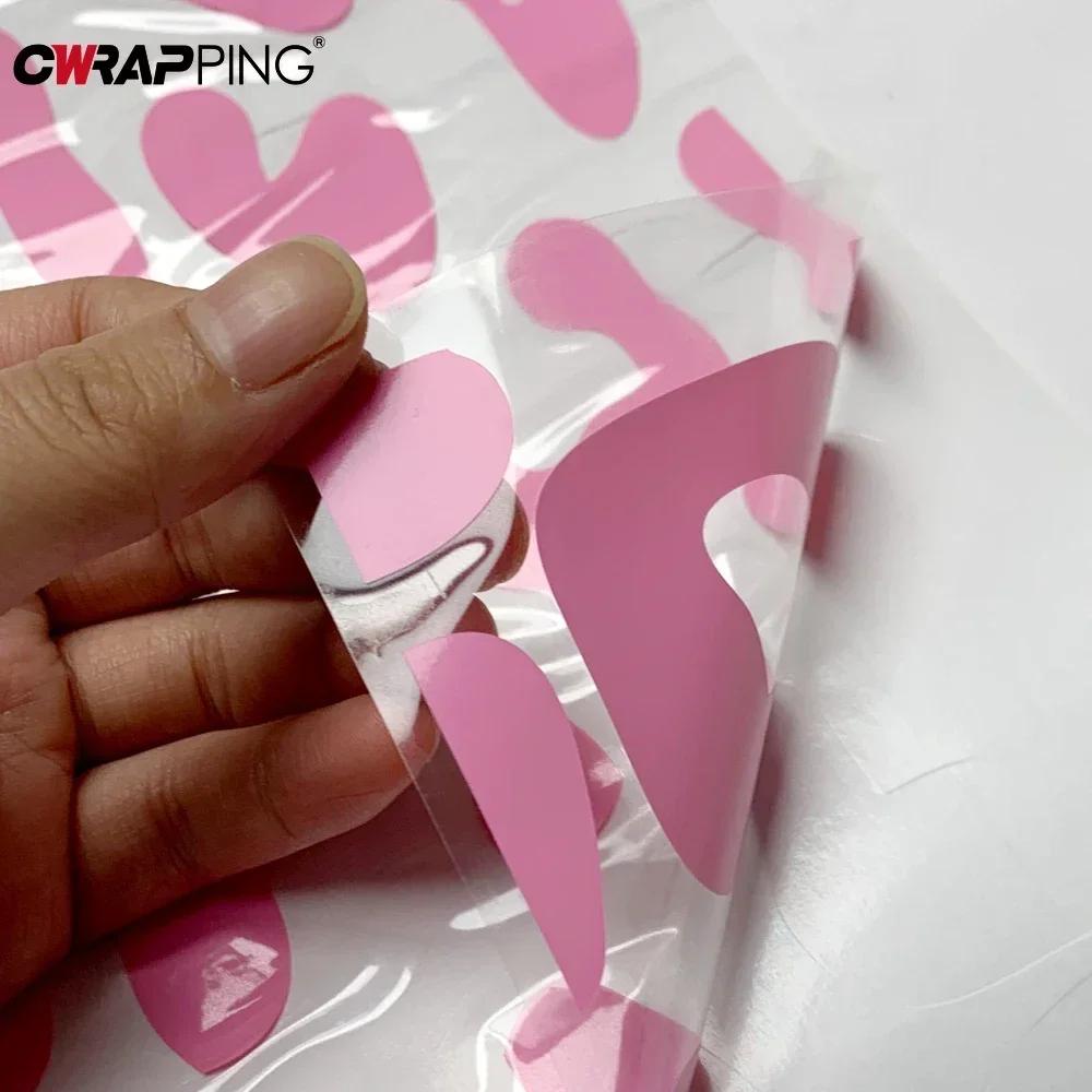 Car Stickers Pink Vinyl Wrap Film Front Windshield Sunscreen Decals DIY Decorative Stickers for Women Car Decor Accessories