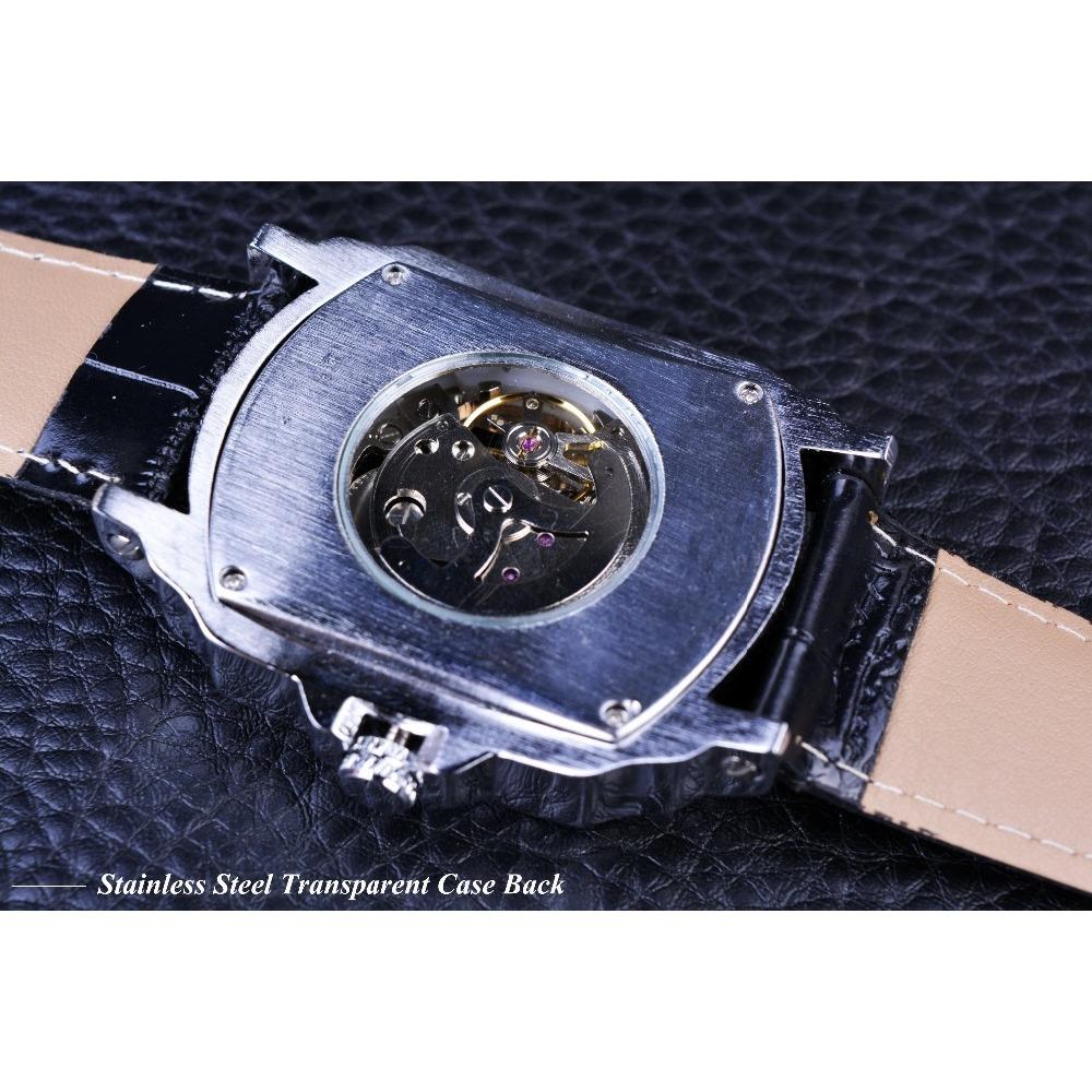 Forsining Men's Fashion Casual Hollow Mechanical Movement Automatic Mechanical Watch SLZe118-A