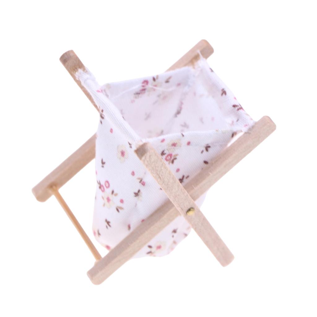 1:12 Dollhouse Bathroom Laundry Storage Basket with Floral Design for Kids DIY Fun and Miniature Scenes