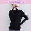 Solid Color Long Sleeve T Shirt For Women With High Neck And Spliced Design
