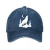 Vintage Wolf Moon Pine Baseball Cap  New Vintage Washed Cotton Baseball Cap Parent Kids Sun Hats