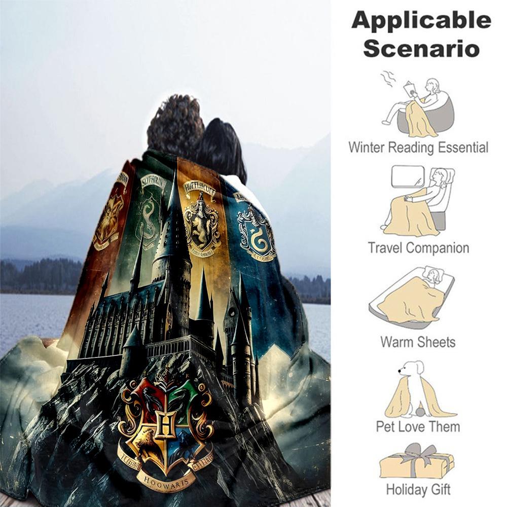 1pc Hogwarts Slytherin Ravenclaw Outdoor Flannel Throw Blanket All Season Soft Warmth,Home Decor 1031089