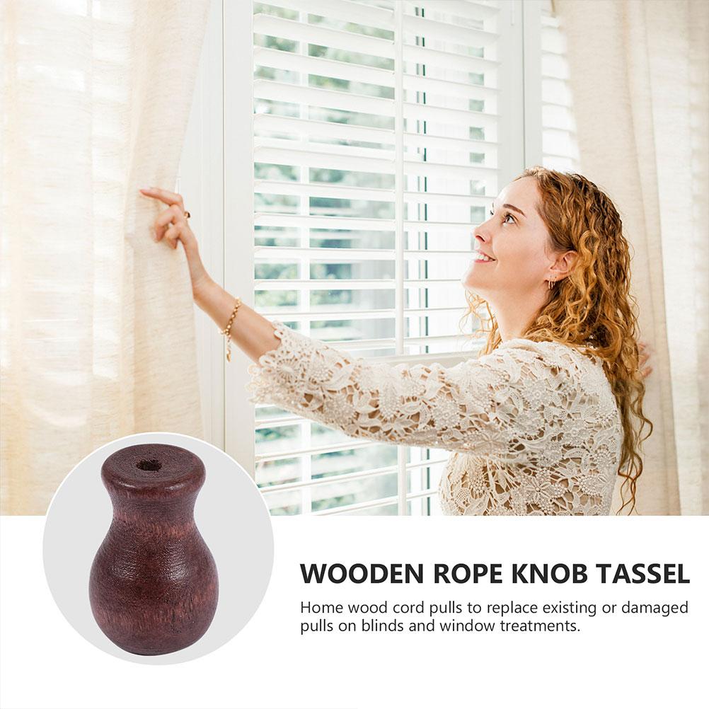 6 Stück Holz Kordel Quasten Dekorative Holz Jalousie Zugknopf Haushalts Vorhang Zubehör Fensterbehandlung Dekorative Beschläge