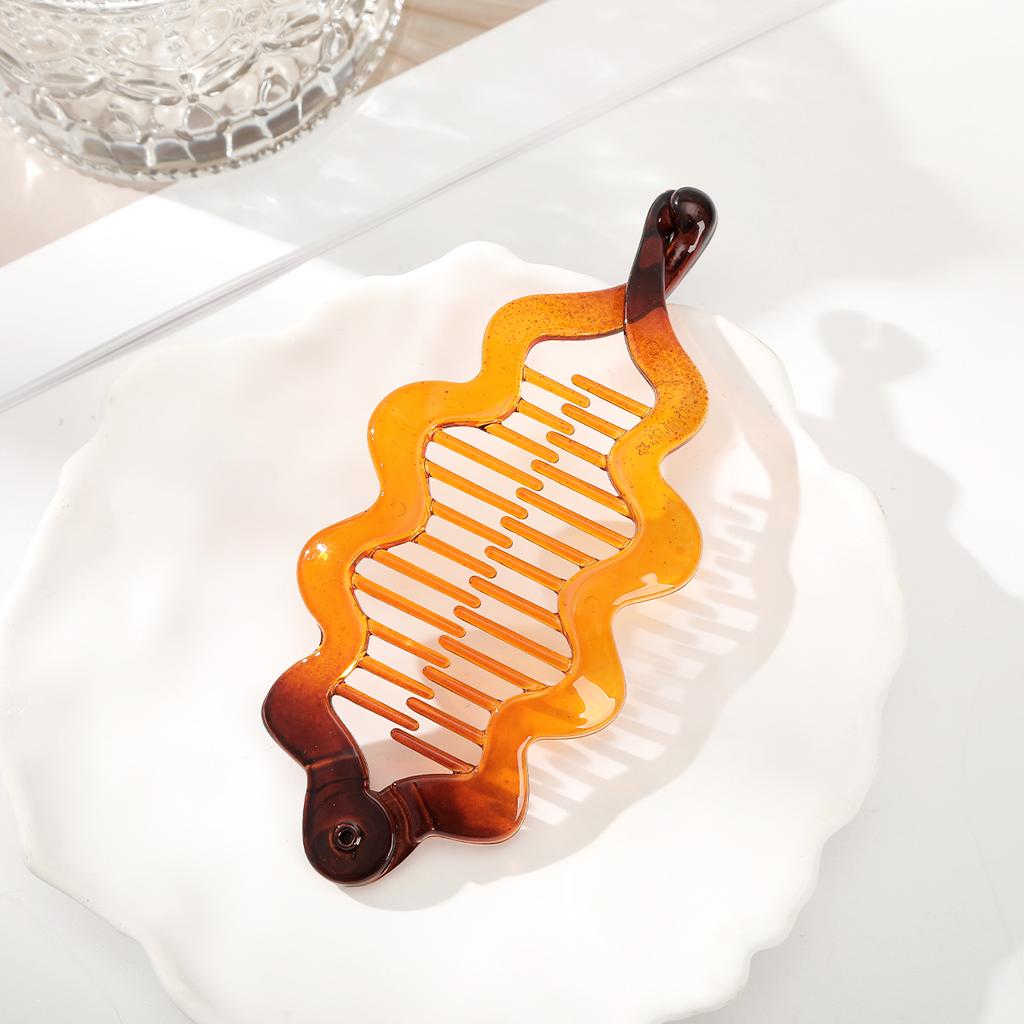 Wavy Banana Clip Matte Black Hairpin Ponytail Hair Bun Korean Summer Ougoing Hair Clip Fashion Hair Accessories