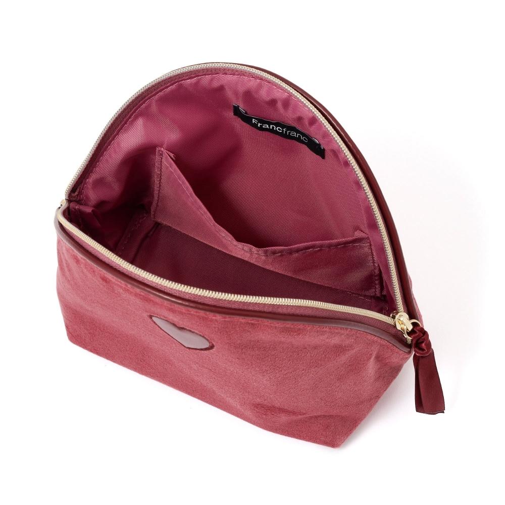 Franc Franc Japan Heart Patch Velour Pouch S Pink