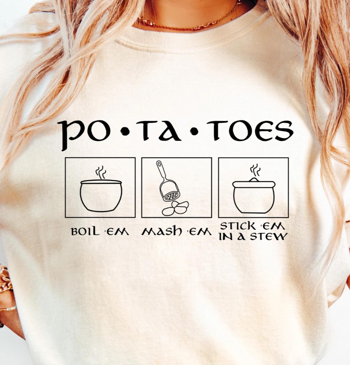 LotR Inspired T-shirt, Samwise Shirt, Potato Lovers Tee, Gift for Foodies 4XL