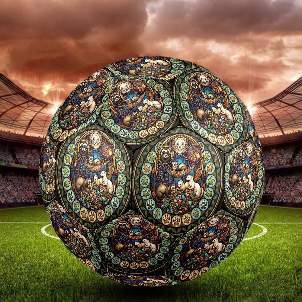 Ferret Glass Adventure Round Football Size 5 Adult Ball Suitable for Training Matches and Outdoor Team.