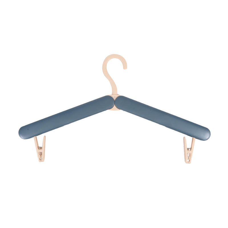 Collapsible Travel Hangers Lightweight Foldable Space-Saver Closet Clothes Hangers with Hidden Clips for Jackets Pants