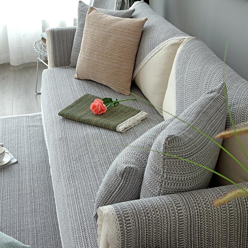 

Универсальные нескользящие тканевые подушки на сиденье для дивана Four Seasons, простой современный чехол в скандинавском стиле, пол-пакета на спинку полотенца 110*160