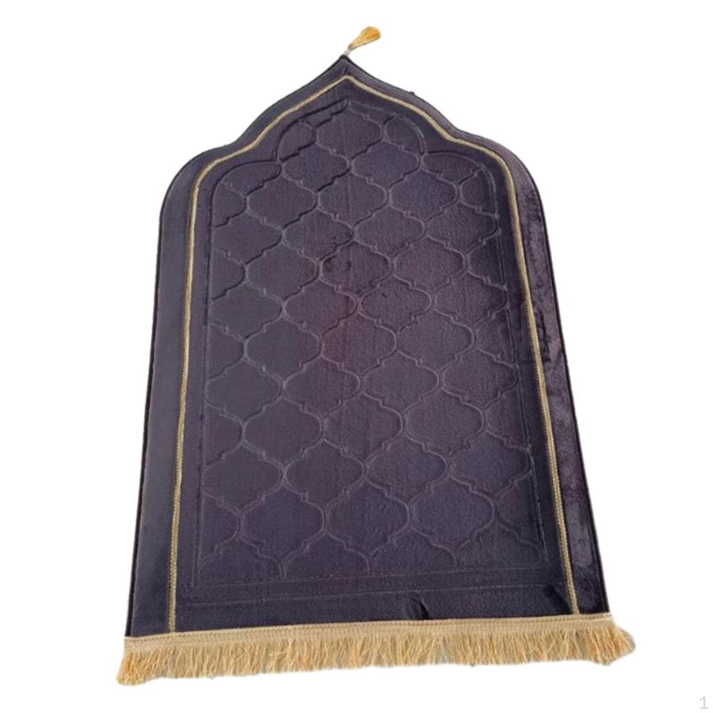 Islamic Prayer Rug Travel Portable Home Floor Embossing Worship Kneel Carpet