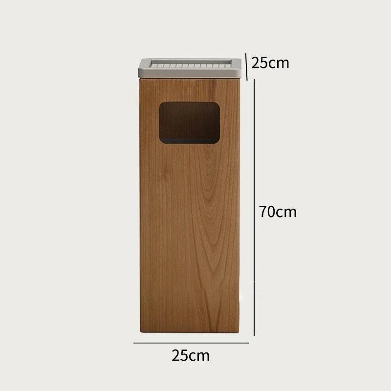 Wood Waste Bins Round Bucket Wastebasket Large Rectangular Dustbin Living Room Separate Litter Bins Home Cleaning Utilities