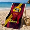 Custom Name Beach Towel Roma Football Crest Emblem Microfiber Beach Towel, Lightweight for Summer Travel, Swimming Pool Fan Birthday Gift