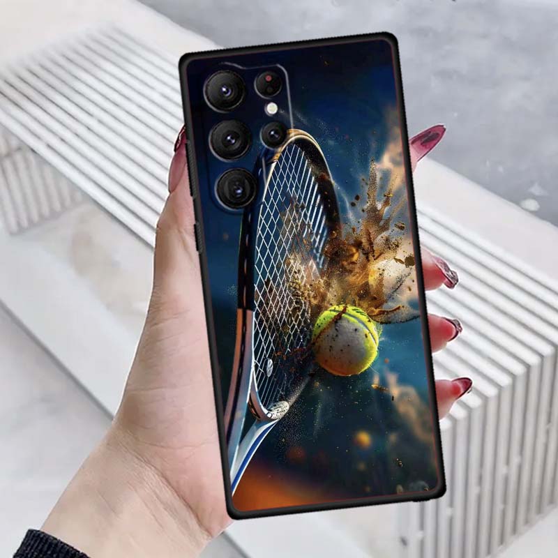 Sports Style Pattern Phone Case For Samsung Galaxy S26 S25 S24 S23 S22 S21 S20 Ultra Plus FE 5G Black Soft TPU