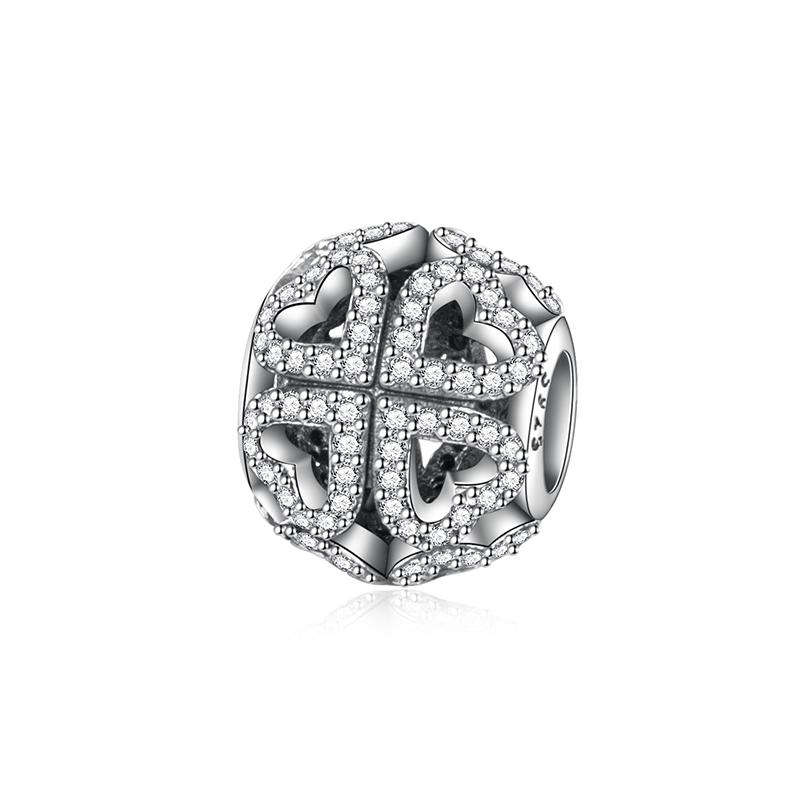 Affascinante Bracciale Collana con Perline a Forma di Cuore in Argento 925 Amore Familiare Impronta di Zampa Animale Adatto alle Donne Regali Fai da Te per le Feste
