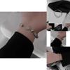 Elegant Titanium Steel Cat Eye Beaded Bracelet For Women Minimalist Design