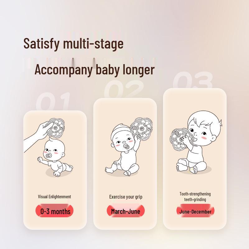 Manhattan Silicone Teething Ball Toy for Babies 0-1 Year - Early Education Puzzle for 3-6 Month Teether