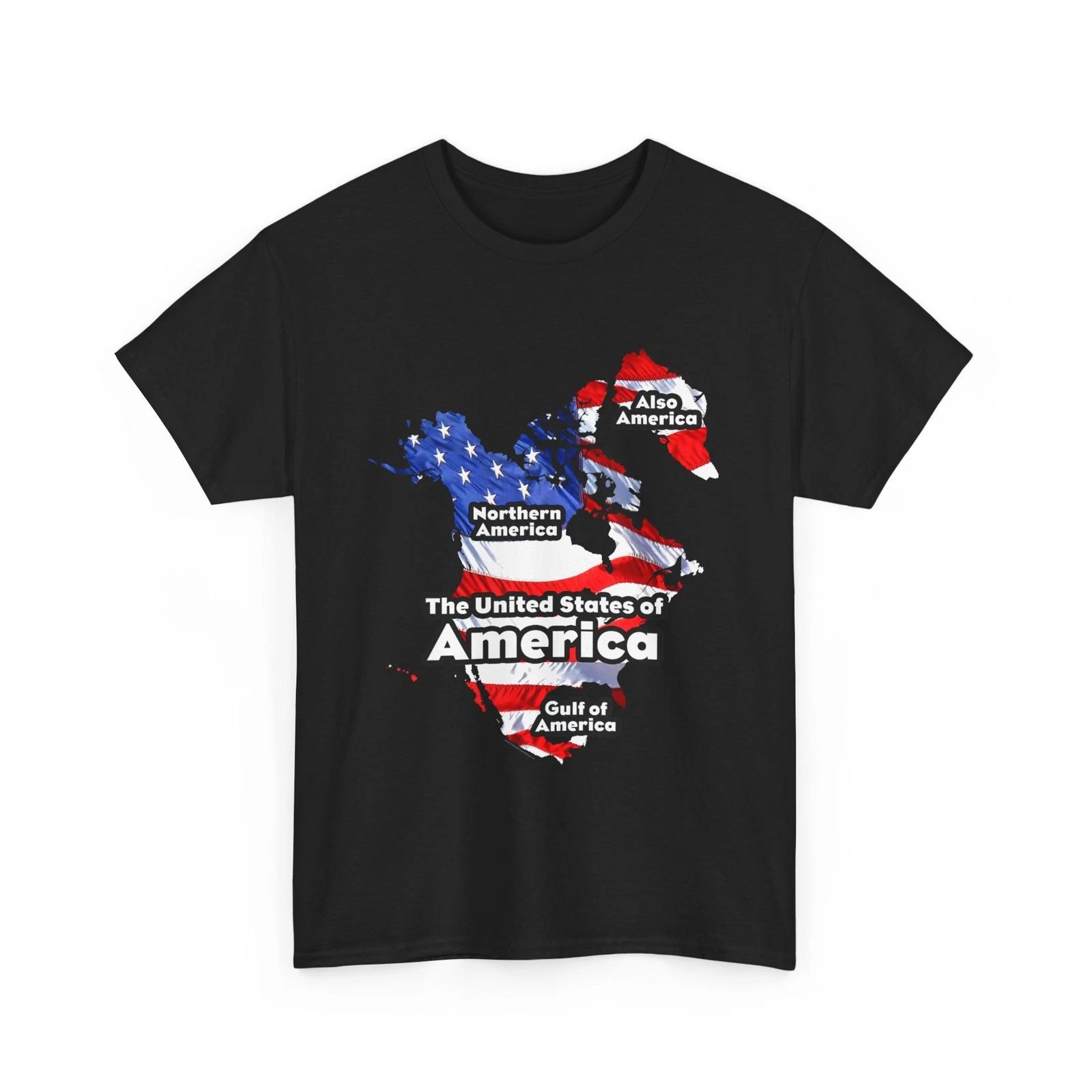 Funny Donald Trump American Flag Canada Greenland Gulf Map T shirt 3XL