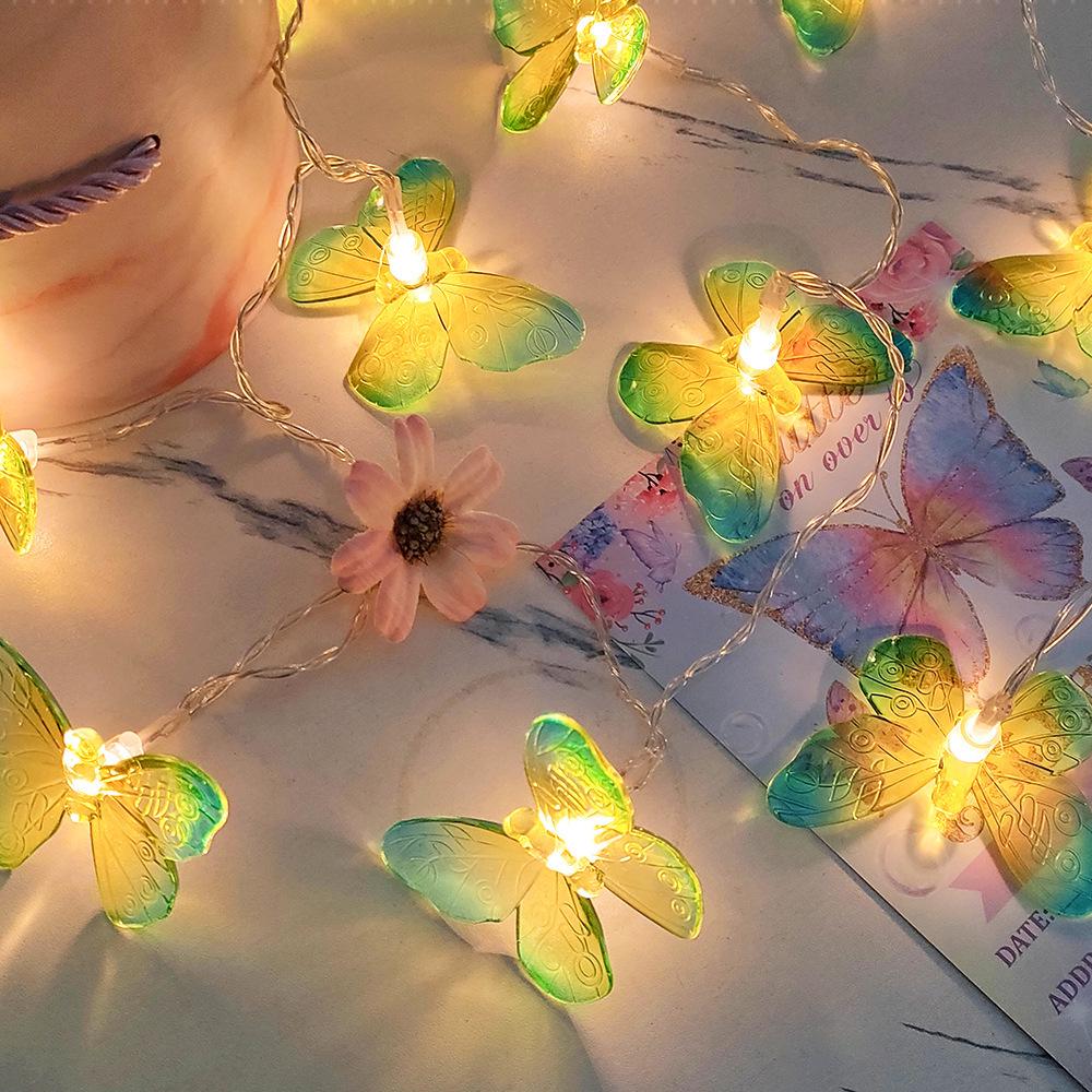 Butterfly Solar String Lights: LED Colorful Décor for Courtyard, Room, and Camping Atmosphere