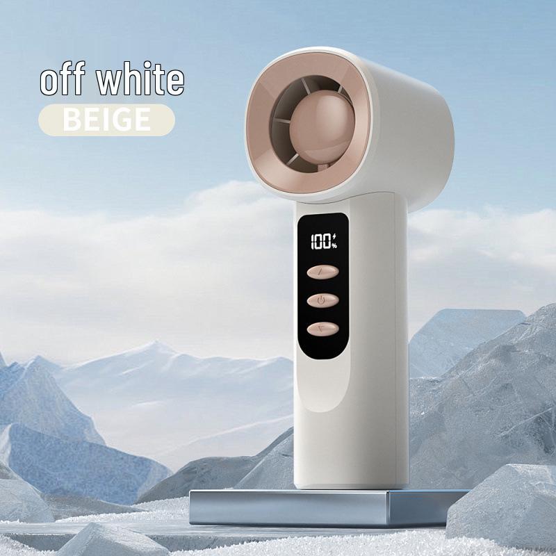 Portable USB-Rechargeable Mini Handheld Turbo Fan with LED Display 123*53*44 mm