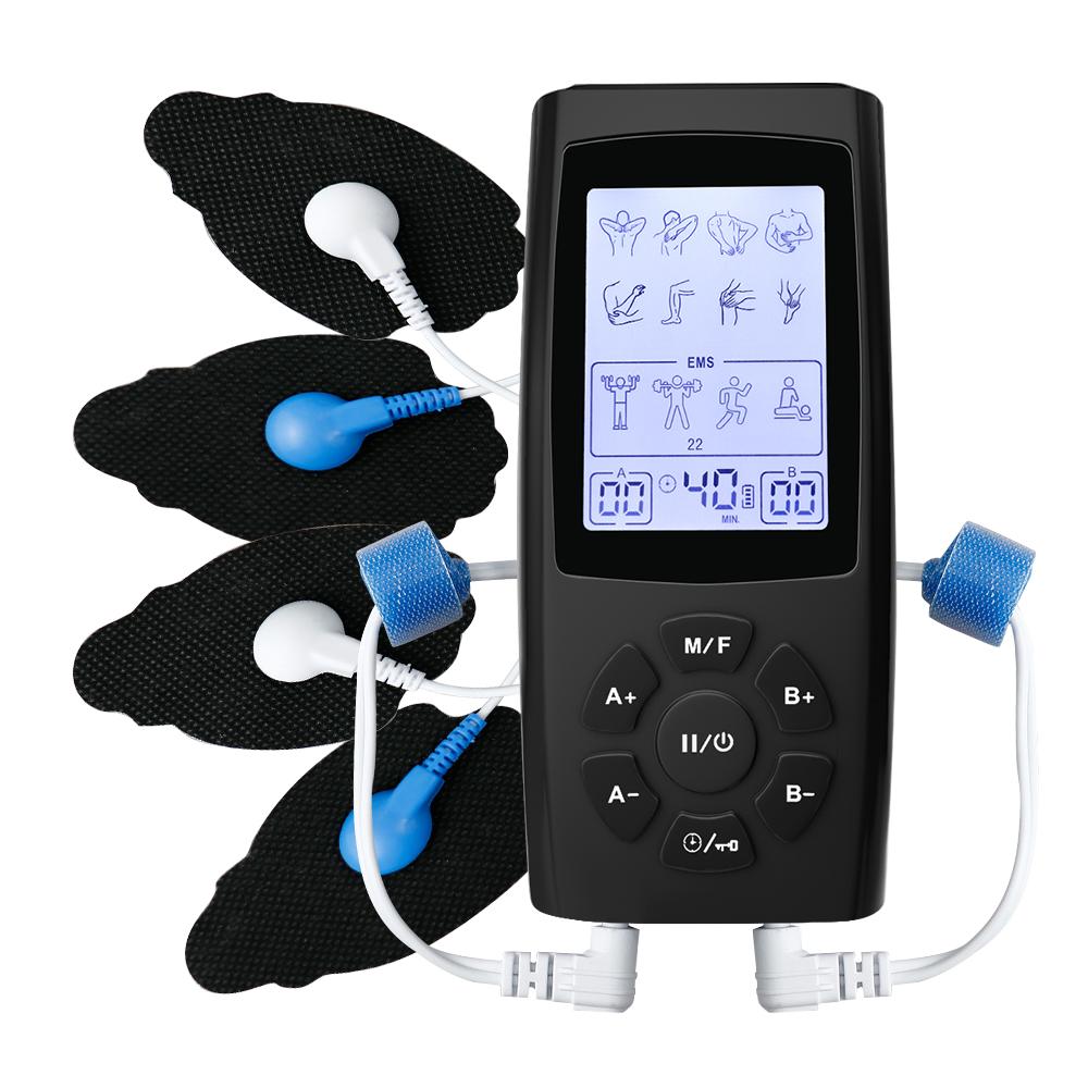28 Modes TENS EMS Unit Muscle Stimulator for Pulse Pain Relief Rechargeable Portable Dual Channel 40 Intensity Body Massager