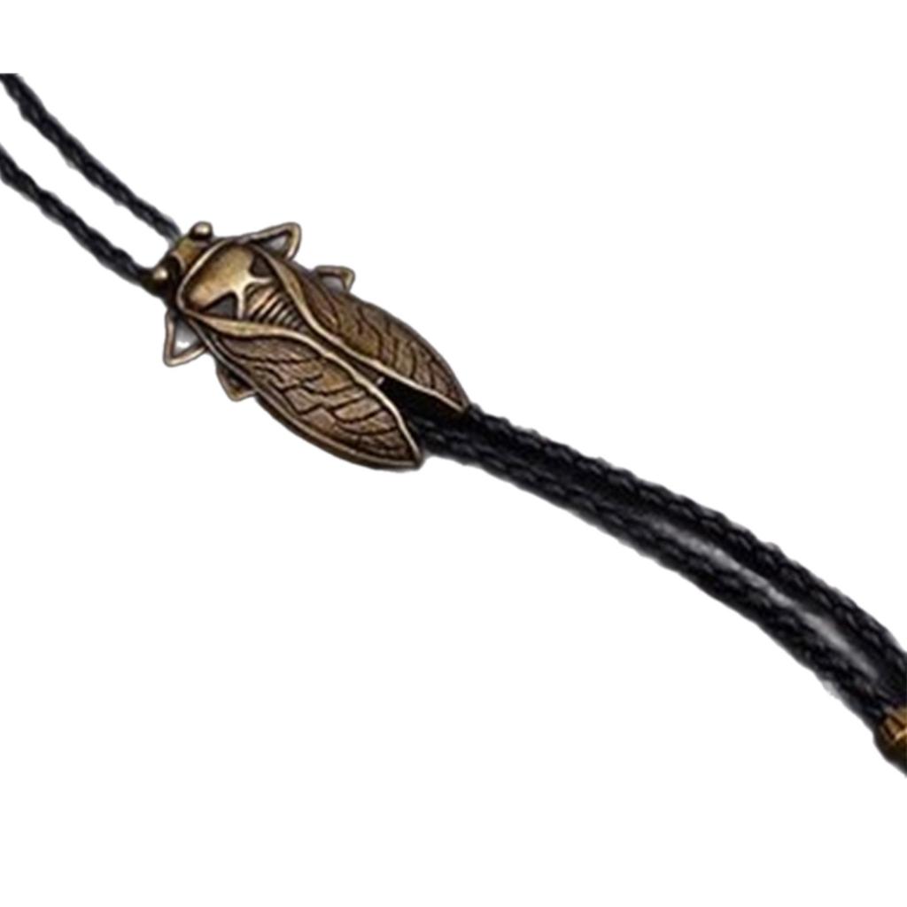 Bolo Tie for Men Western Cowboy Style Necktie with Carved Cicada Buckle Decorations Costume Accessories